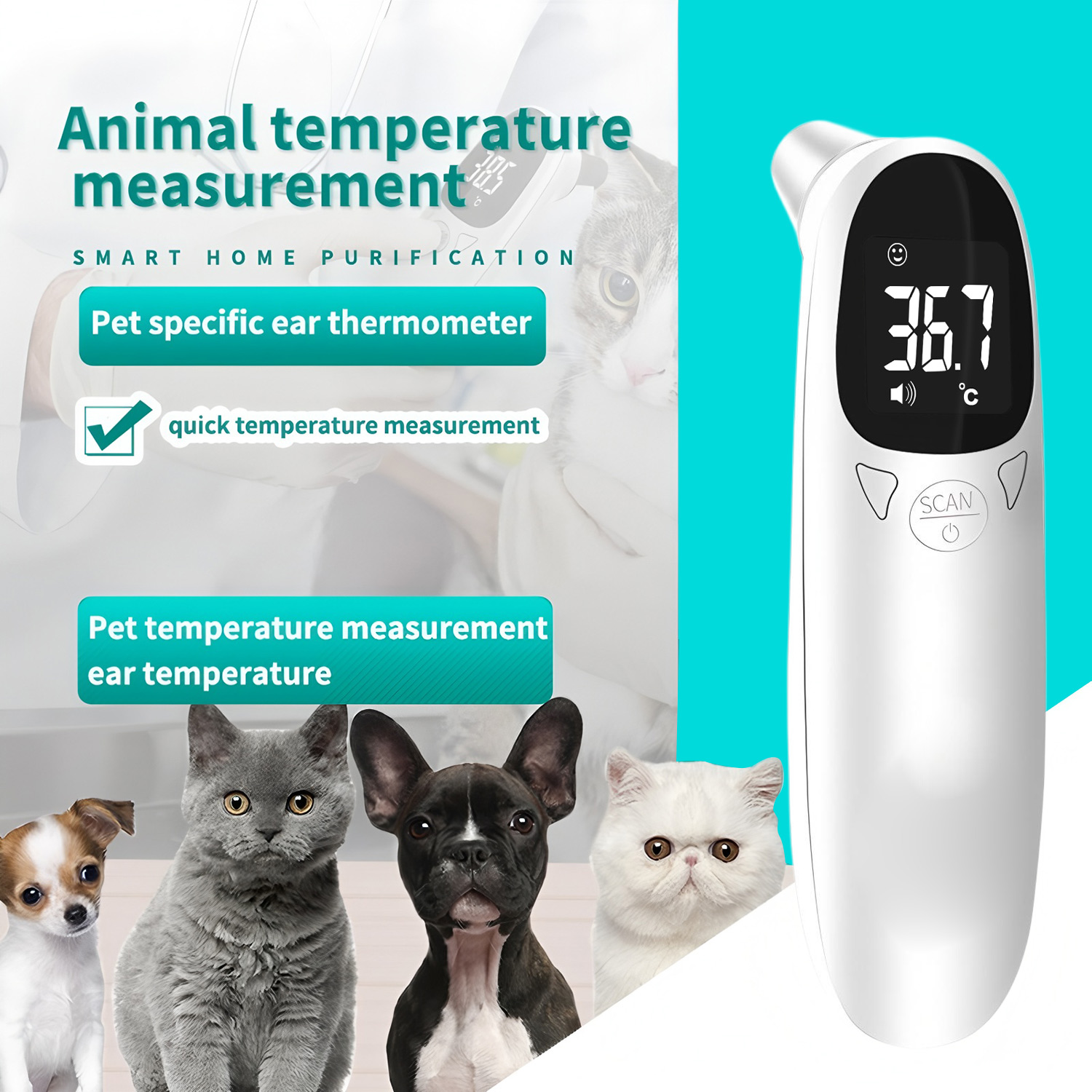 Pet Supplies Vending Machine - Evcil Hayvan Kulak Dijital Termometresi Temassız